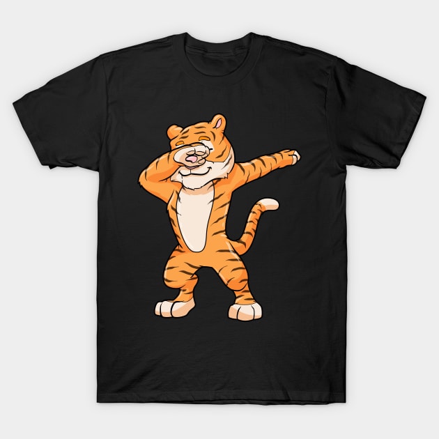 Tiger at Hip Hop Dance Dab T-Shirt by Markus Schnabel